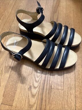 Dansko Black Multi-Strap Ankle Buckle Sandals